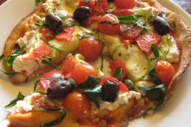 Delicious!  Mediterranean Flat Bread Pizza.