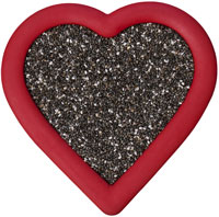 Chia Seeds in a Heart Shaped Bowl